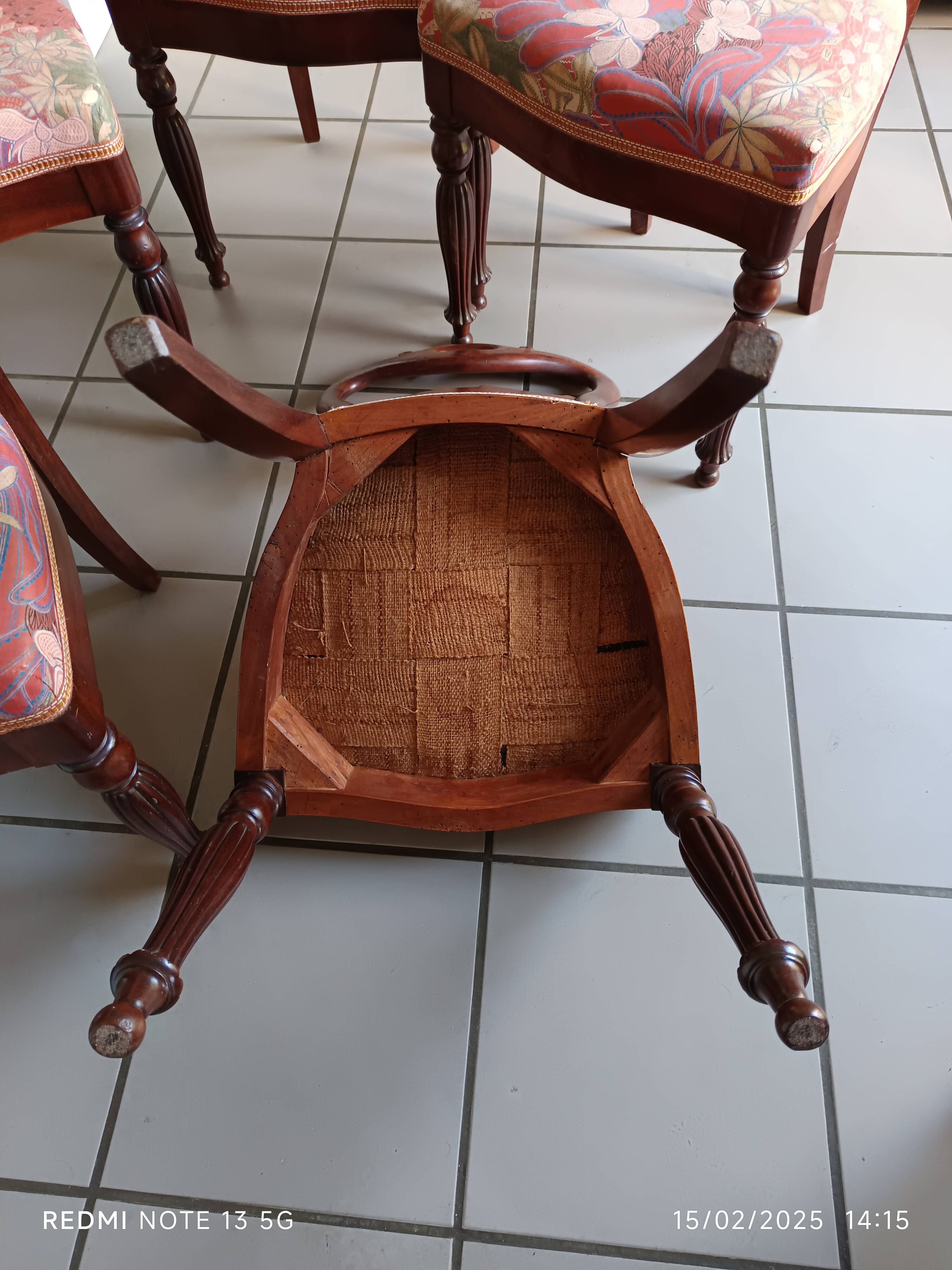 Set of 5 19th century cacahogany chairs