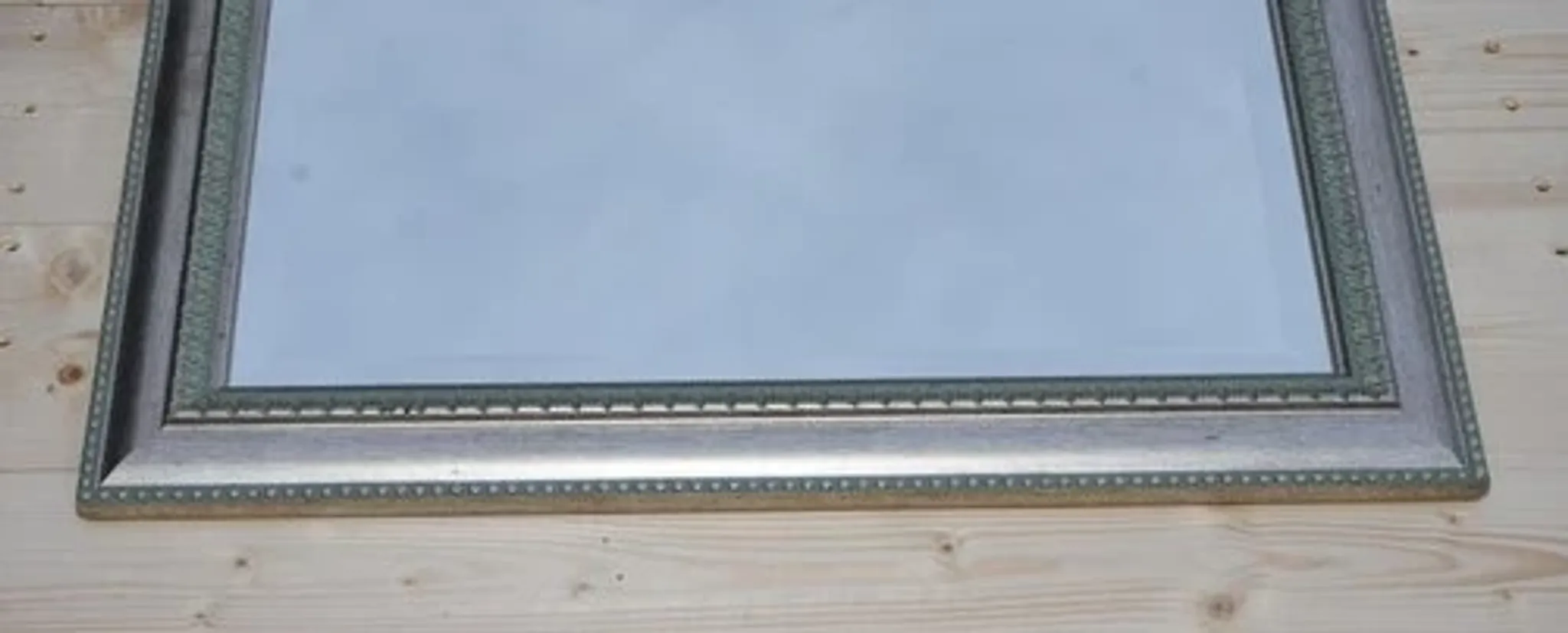 Vintage Bevelled Wall Mirror with Silver Grey Frame