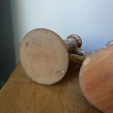 Pair of glazed stoneware candle holders