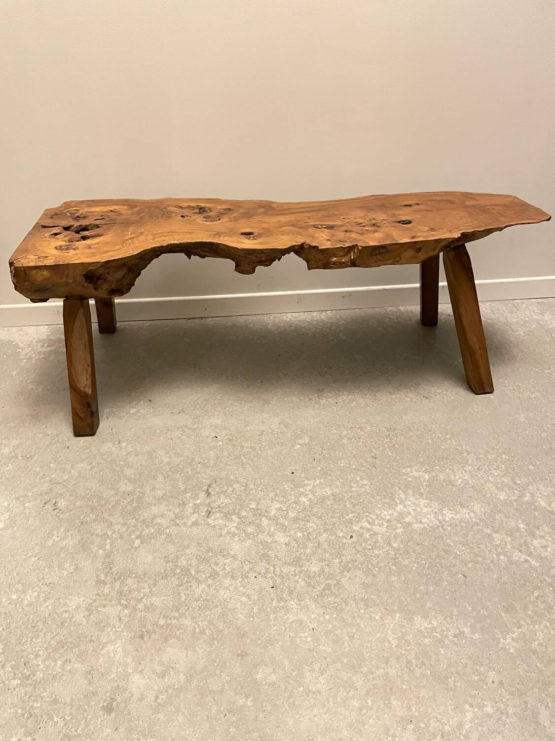 Raw wood coffee table