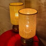 Pair of solid wood ball lamps, Scandinavian style bedside lamps, 33x14