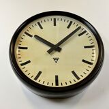 Industrial bakelite factory wall clock from Pragotron, 1960s