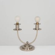 Lampe Art Déco circa 1930 en laiton nickelé