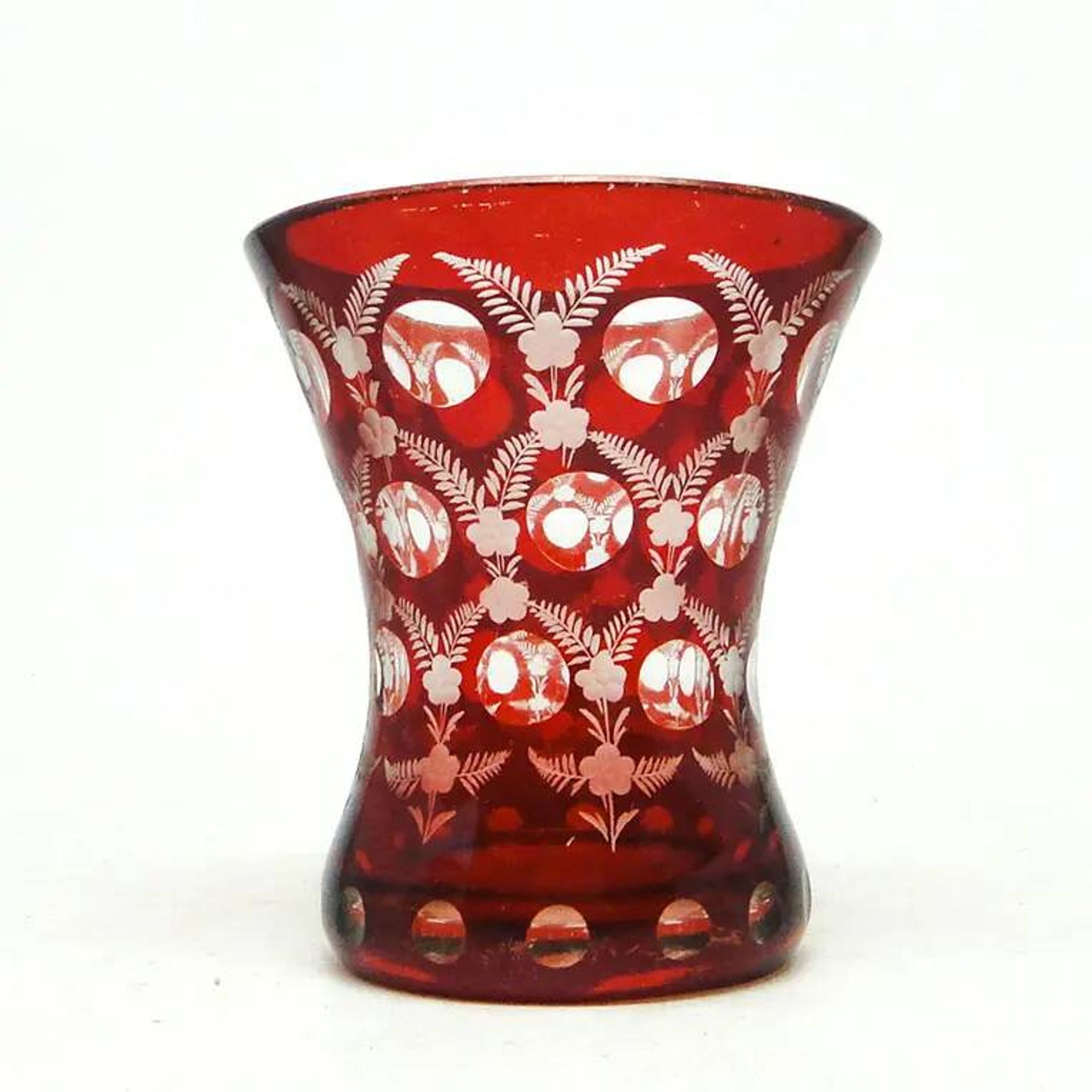Biedermeier glass, red glass, Czechia, 19th century