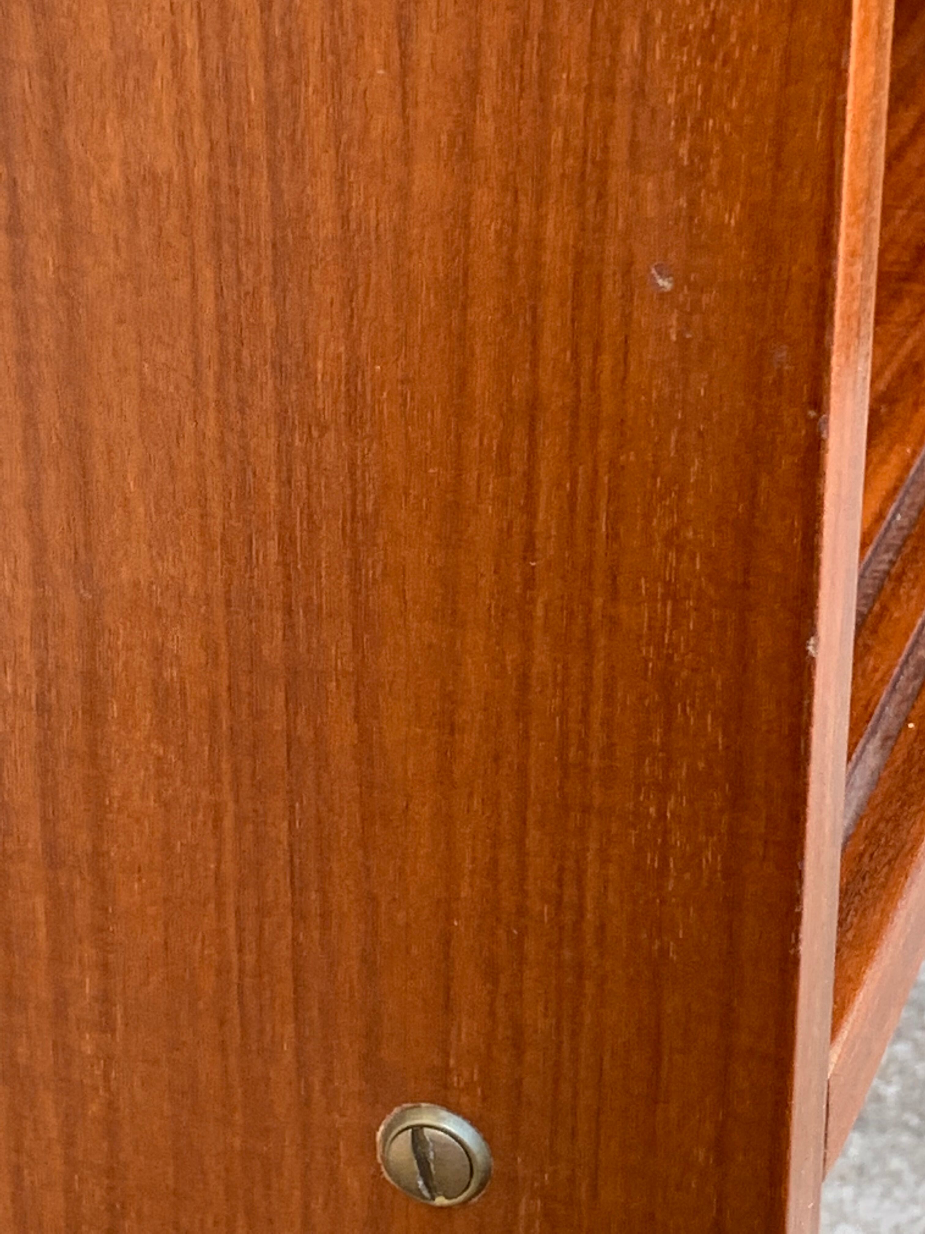 glass wall bookcase in vintage teak 1950