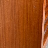 glass wall bookcase in vintage teak 1950