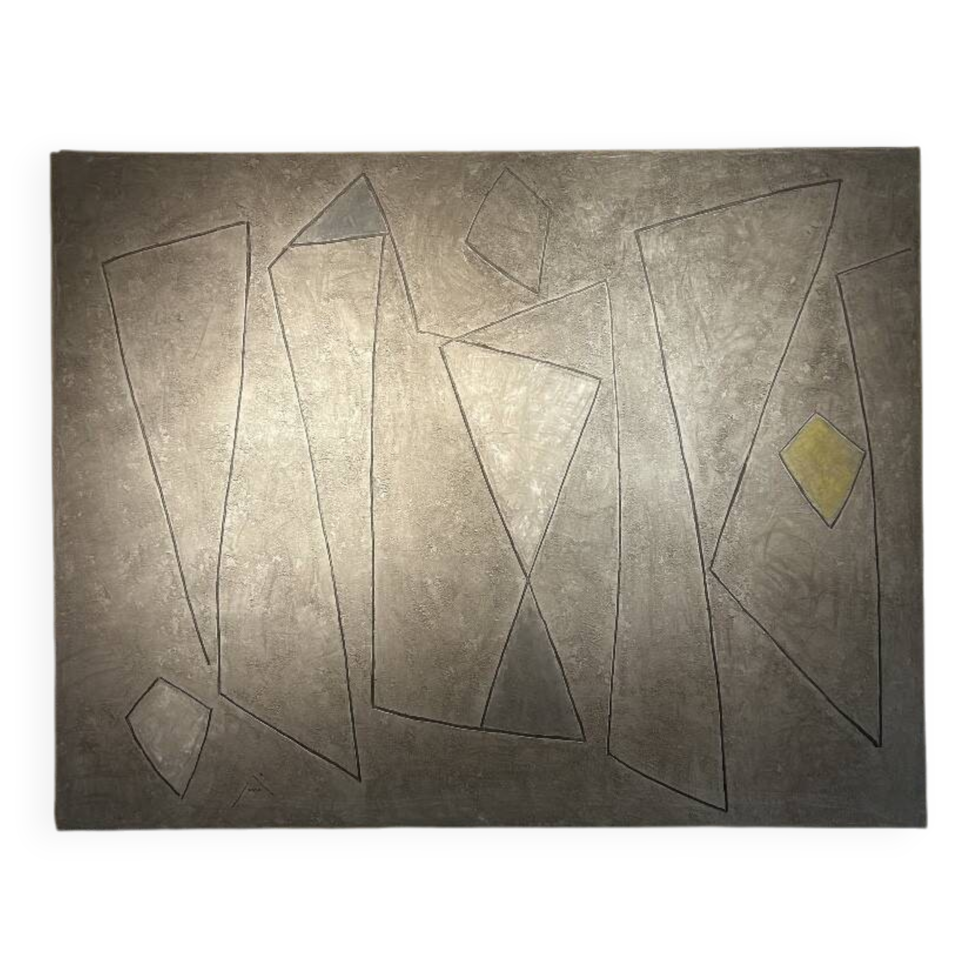 Georges Ferrato - Brutalist painting Cement on canvas