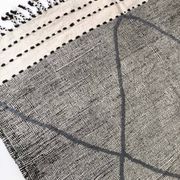 Moroccan Berber kilim Zanafi black and white 3.10x1.80m