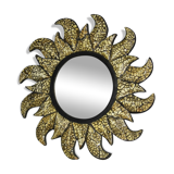 Rare ancient sun mirror wood and mosaic