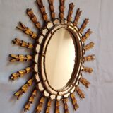 Sun mirror in gilded wood, 60x52 cm