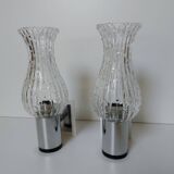 Appliques italienne chromé verre tulipe années 70