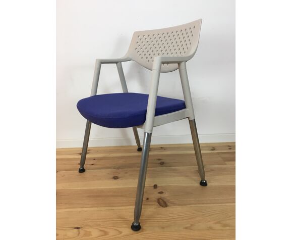 White and blue Vitra chair | Selency