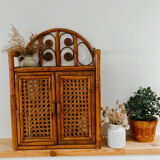 Vintage rattan wall shelf