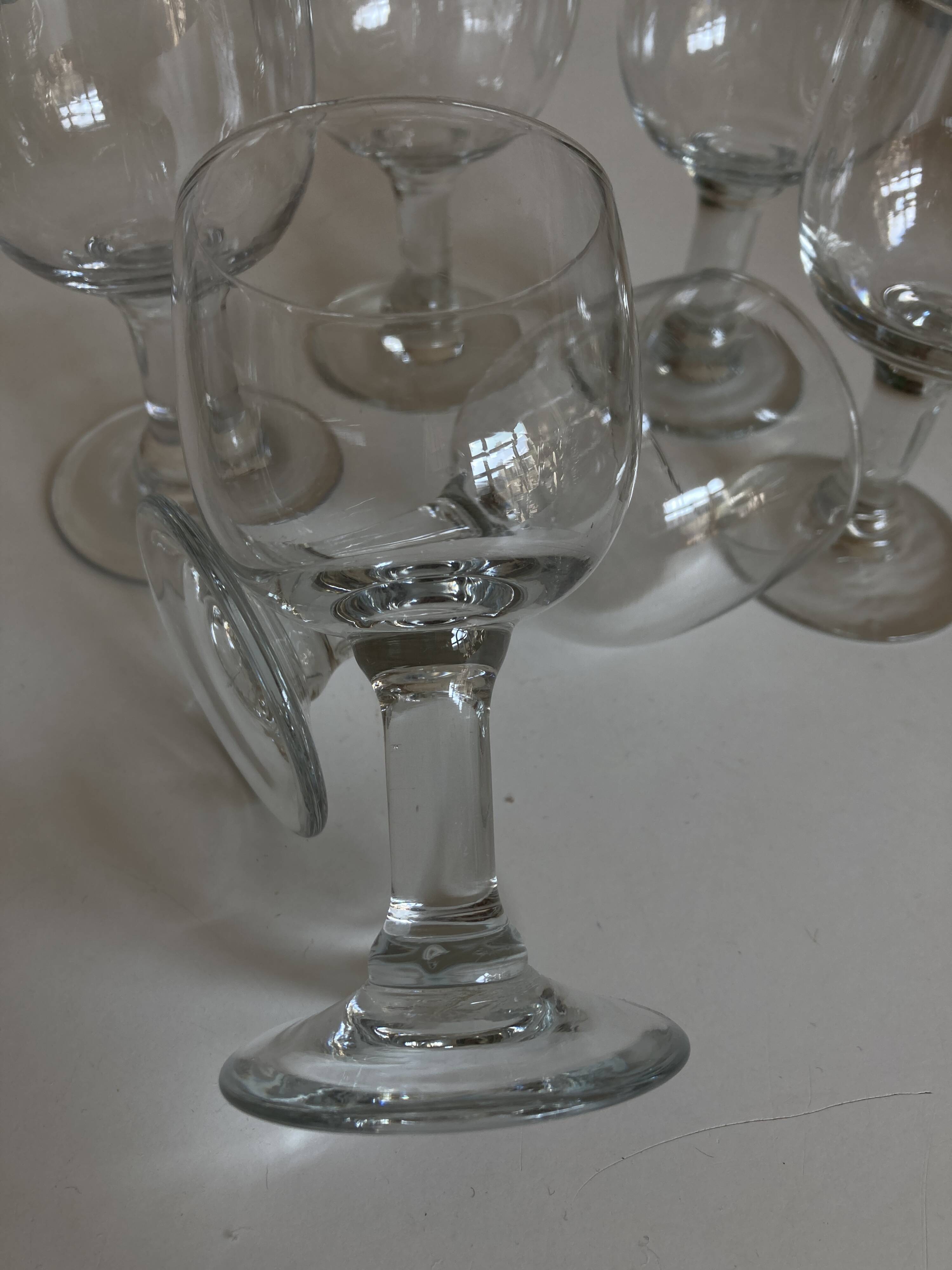 Set of 6 tulip glasses, 19th century