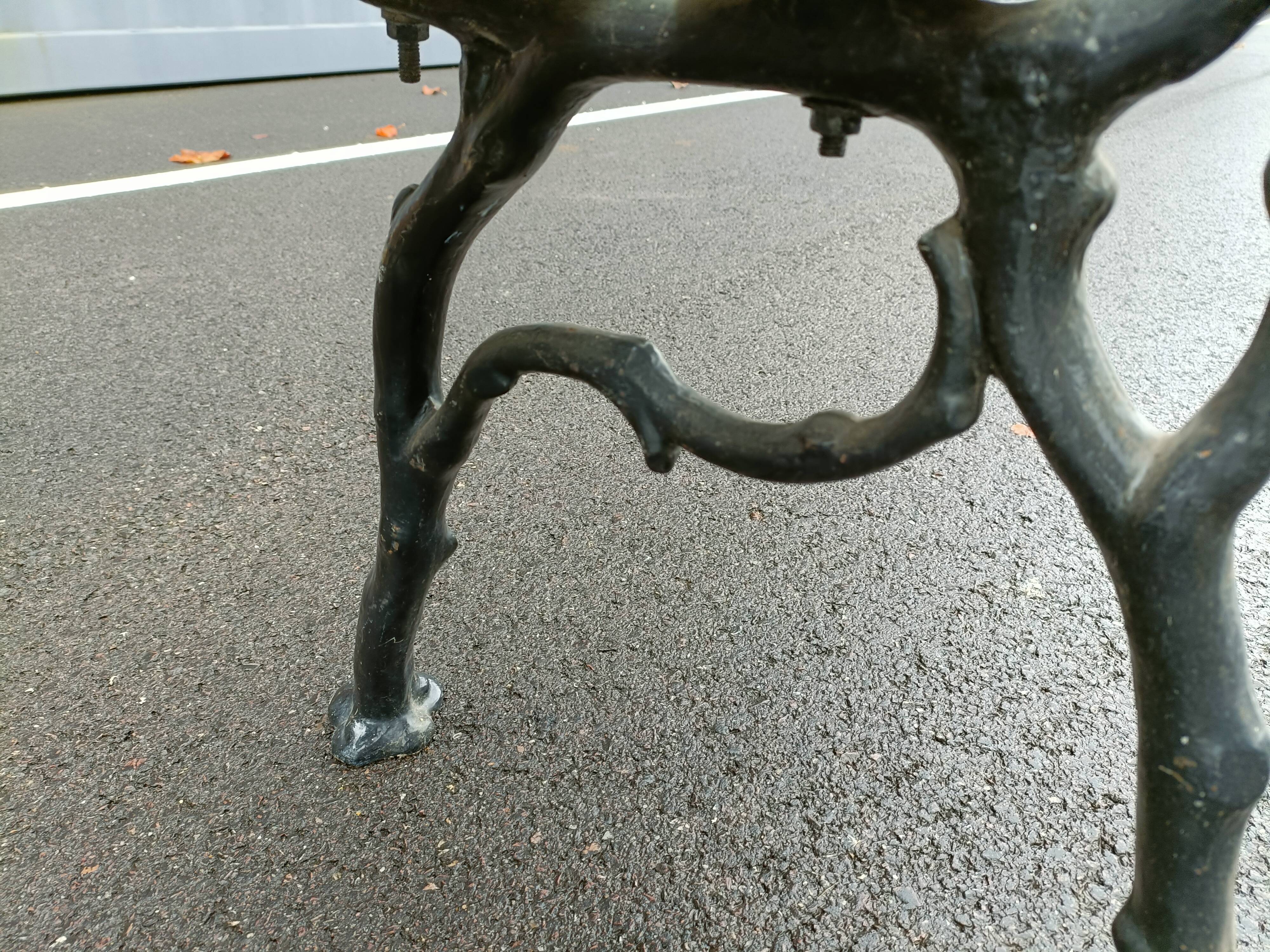 Garden bench old cast iron feet