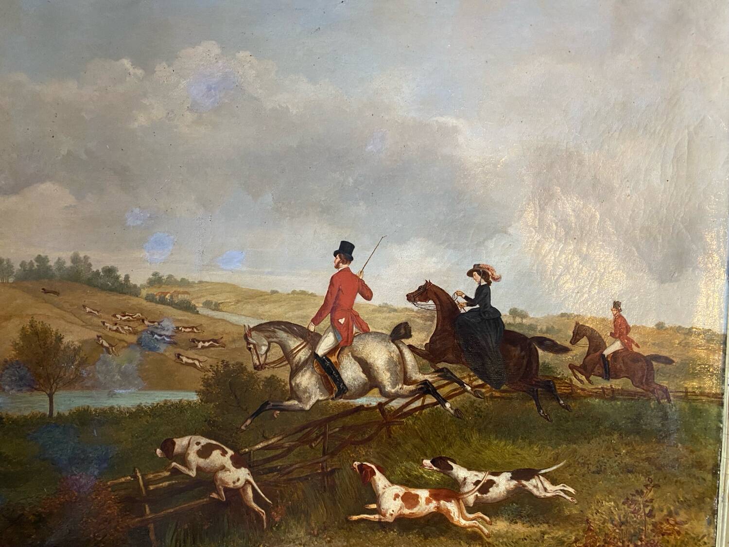 Partie de chasse école anglaise du XIXeme siècle