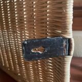 Wall-mounted rattan magazine rack