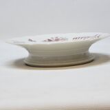 Superb Plate Dish on Pedestal 19th Century White Porcelain Bird Decor