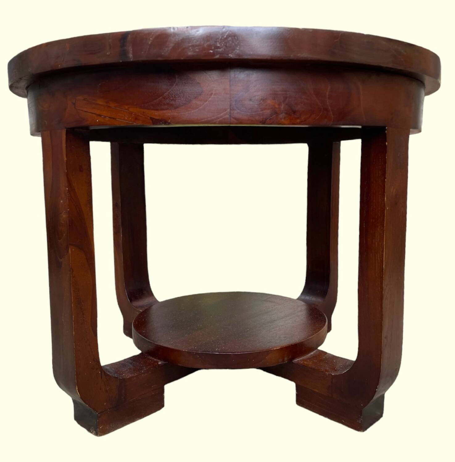 Art Deco coffee table, mahogany pedestal table