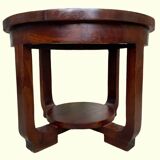 Art Deco coffee table, mahogany pedestal table