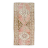 3x6 Turkish Pale Red & Brown Oriental Vintage Rug, 95x196Cm