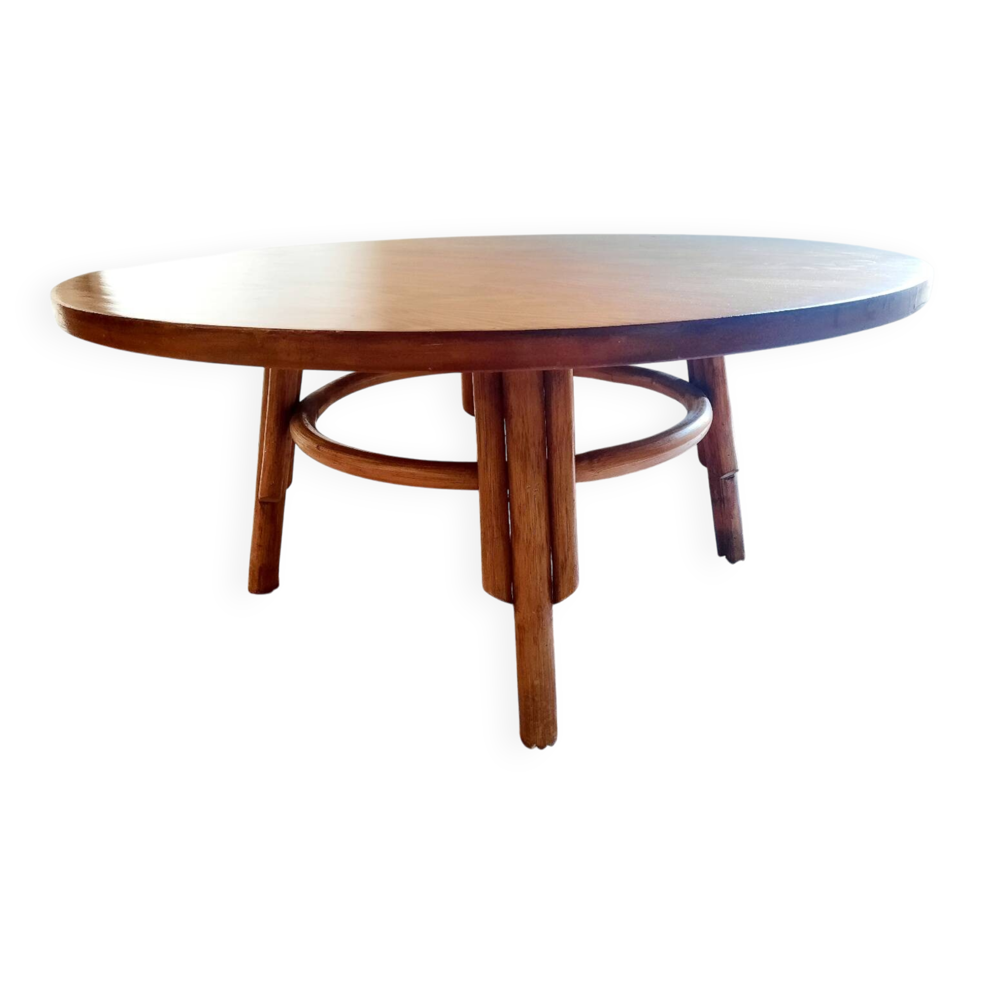 70s rattan coffee table