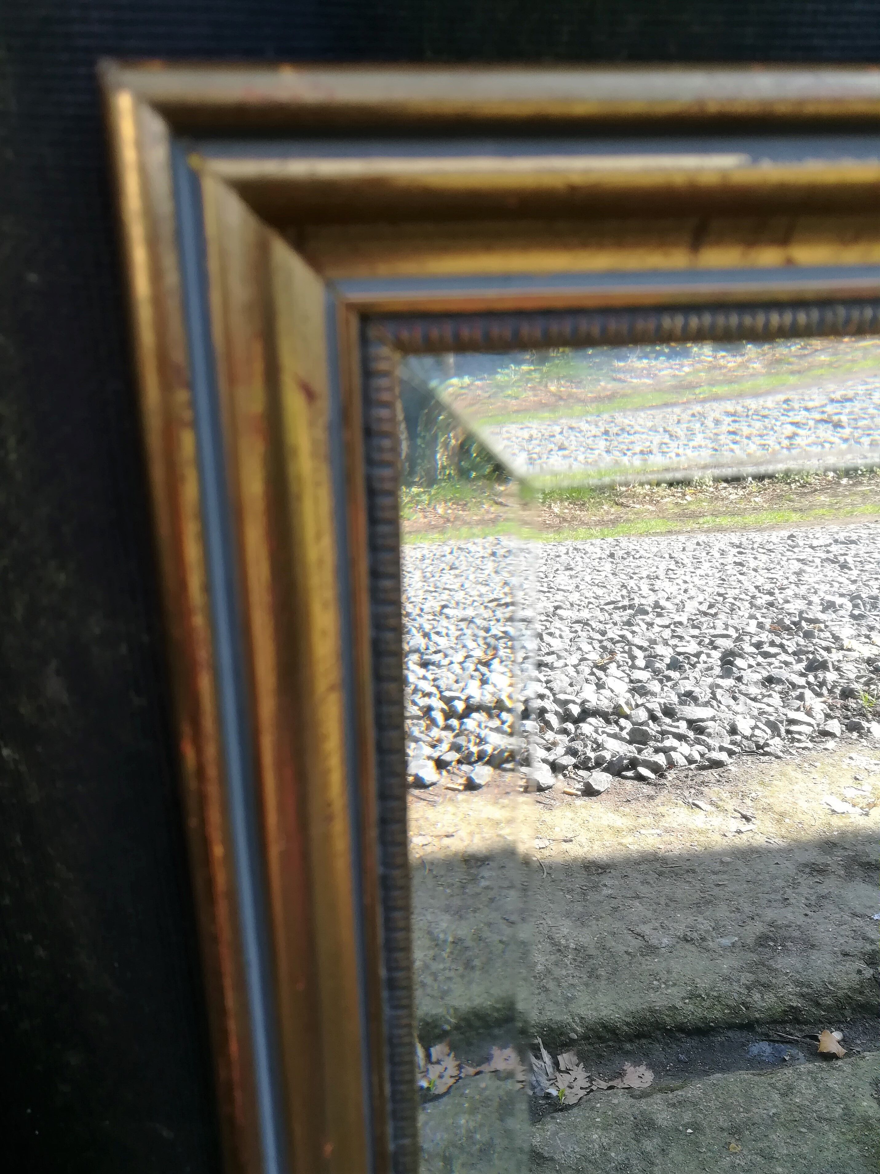 Mirror wooden gold with shell 66x50cm