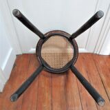 Black skated Thonet stool stamped