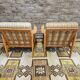 Pair of vintage scandinavian armchairs 1970 scottish fabric
