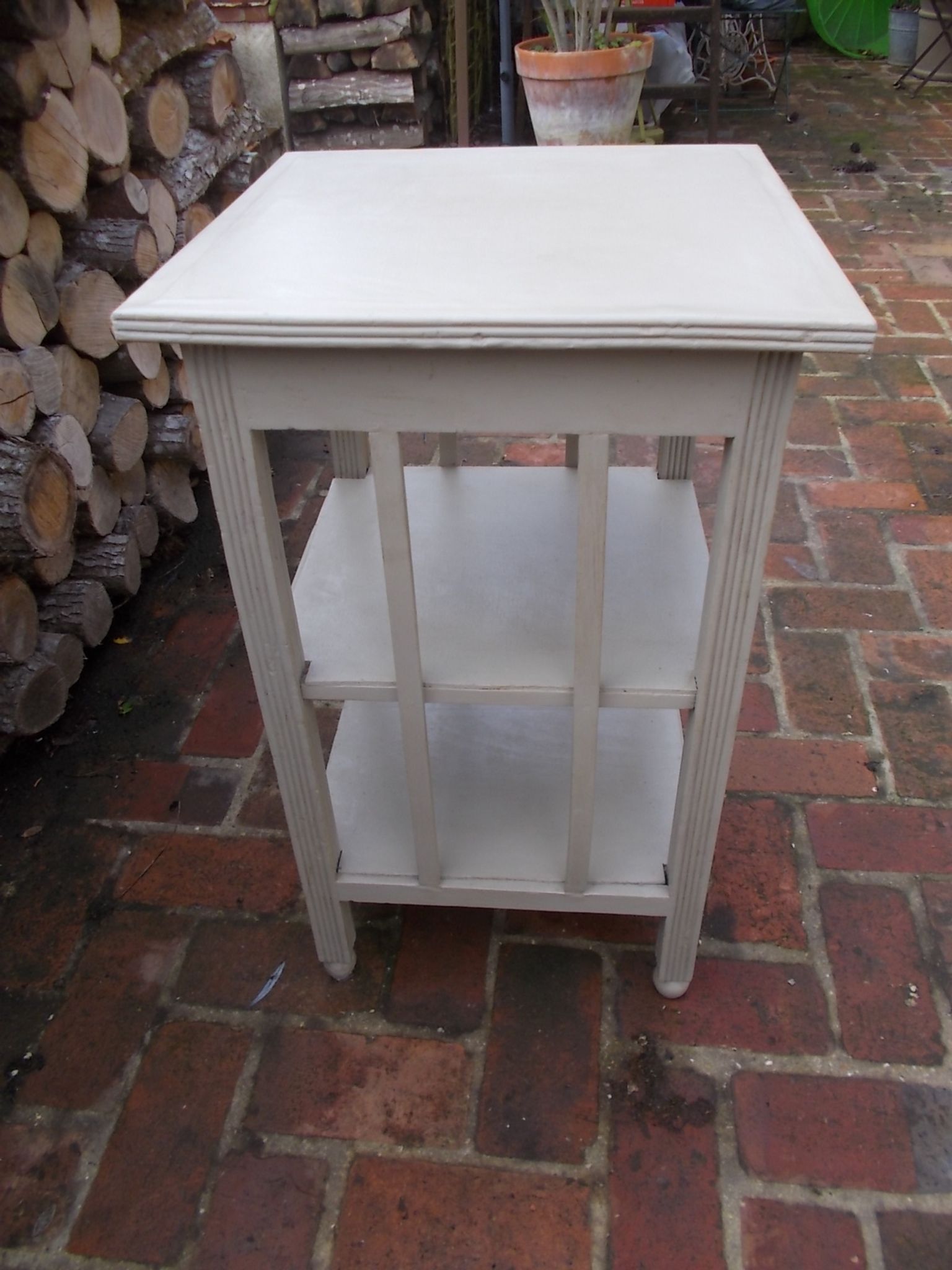 Grey wooden stool