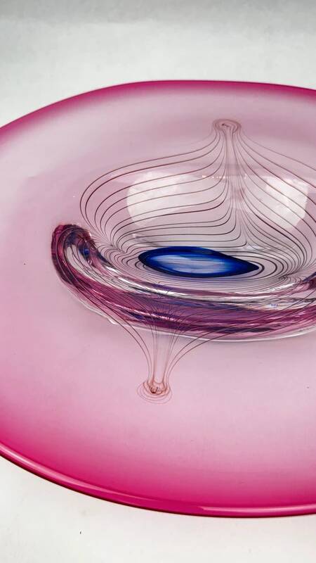 Art glass bowl signed Adam Jabłoński – Polish studio glass, late 20th century