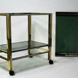 Brass and chrome two tier trolley bar, 1970