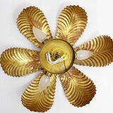 Wall light, ceiling light in gilded metal with gold leaf, 1970-1980