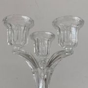 Pair of three-branch candlesticks in Arques crystal