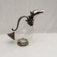 Carafe -duck in silver metal and glass signed