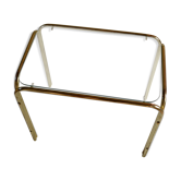 Glass side coffee table 70s