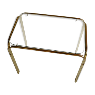 Glass side coffee table 70s