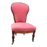 Ancienne Chaise basse Chauffeuse Rouge