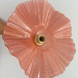 Pink molded glass pendant light