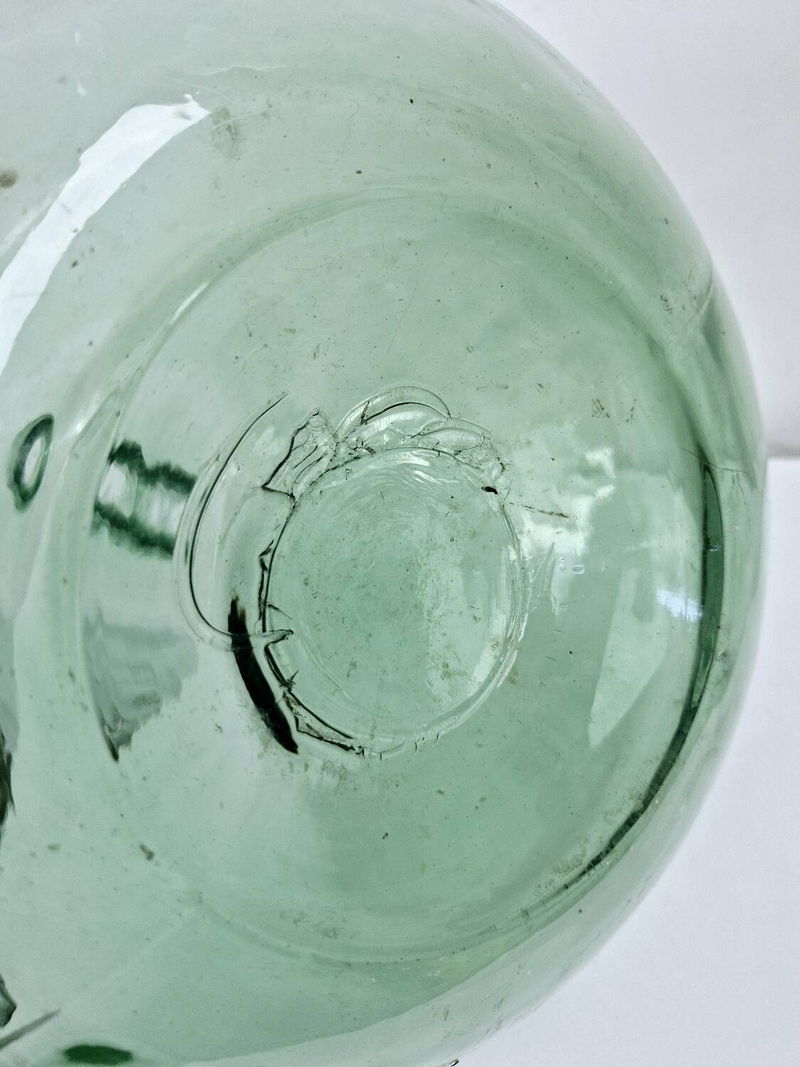 Old Carboy Bottle Dame Jeanne Light Green 20 Liters