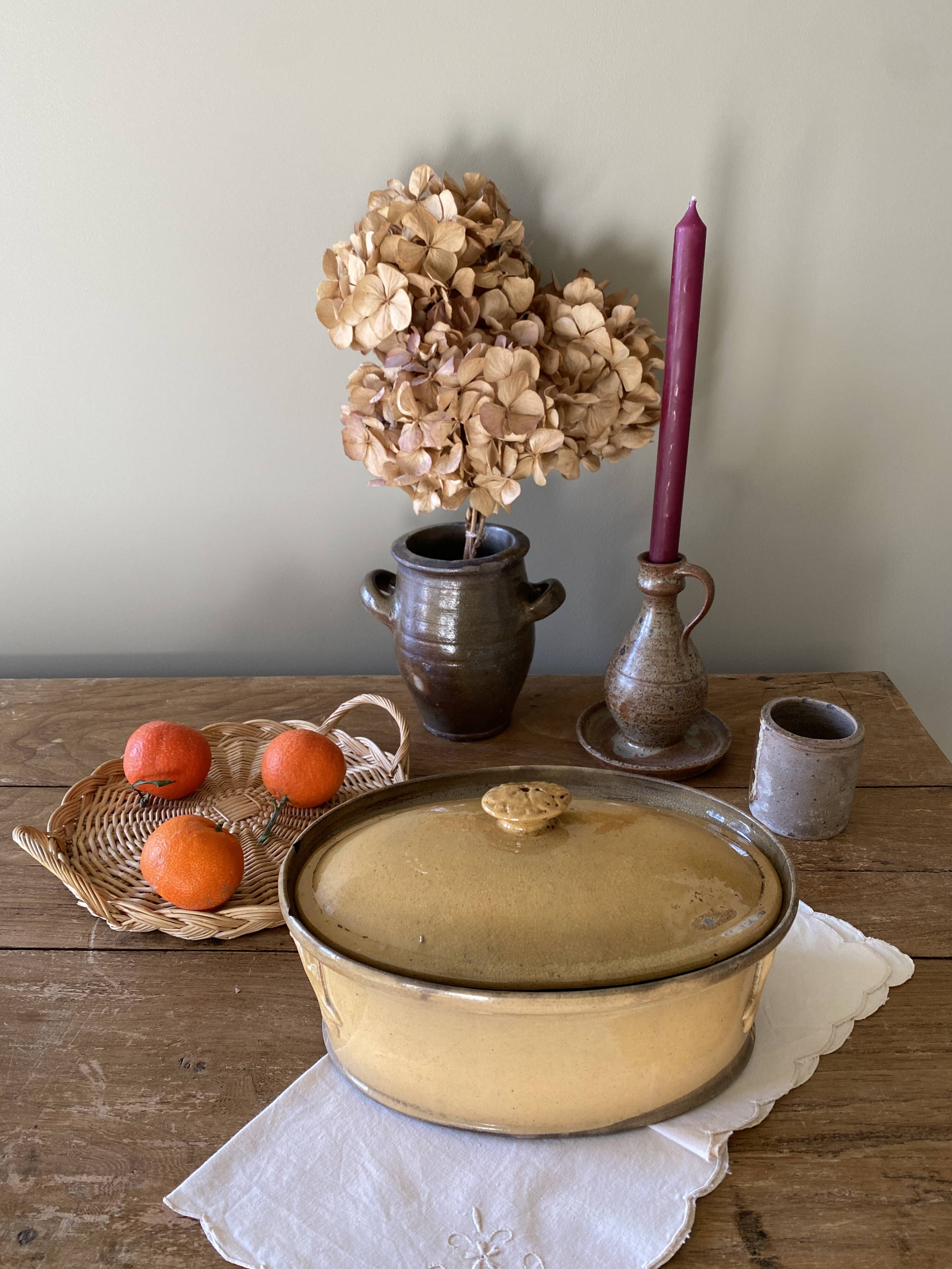 Antique glazed earthenware terrine