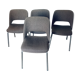 4 fabric and metal chairs
