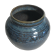 Old ball decoration 70s vintage blue ceramic vase