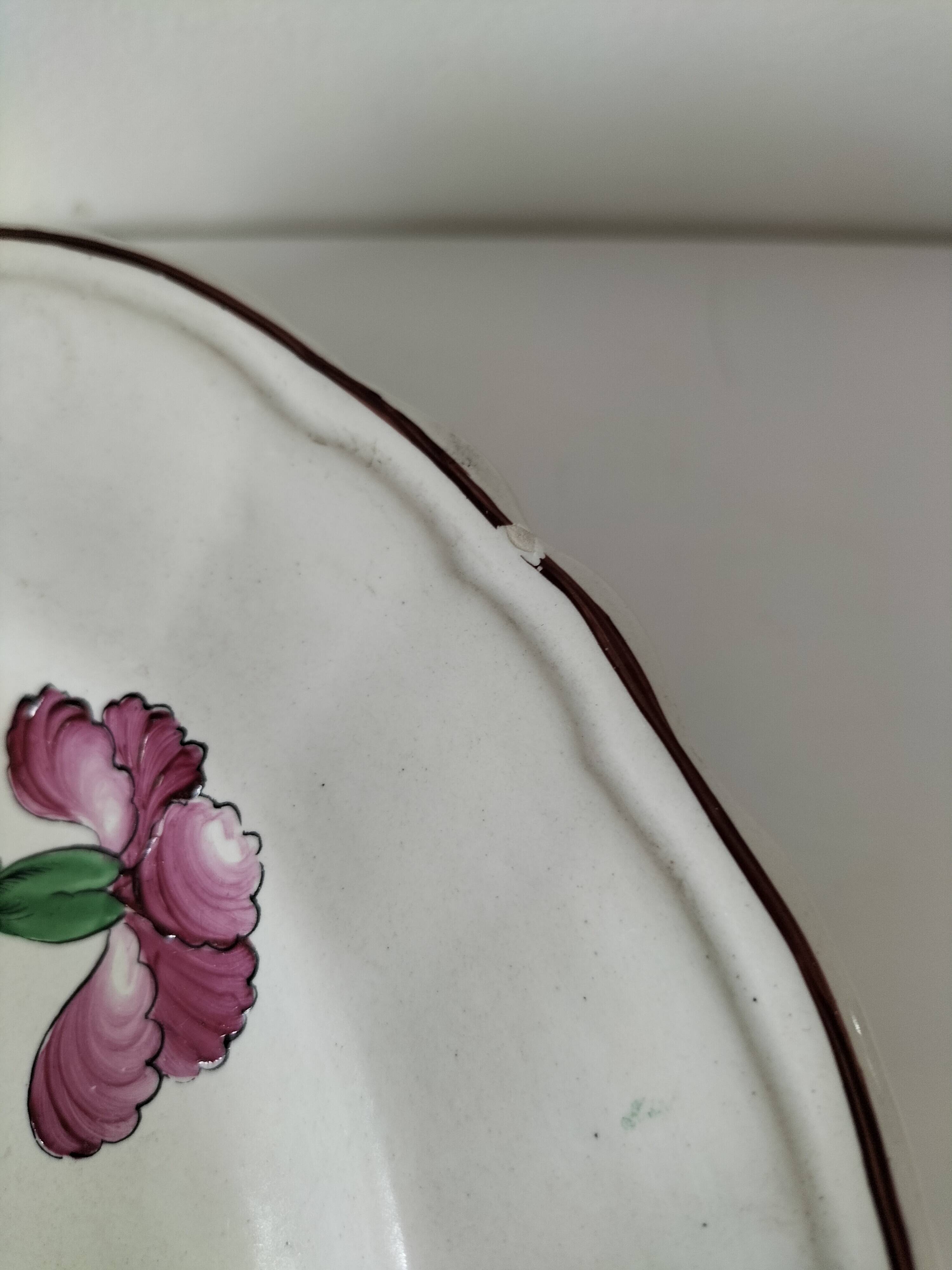 Trio of antique hand-painted plates