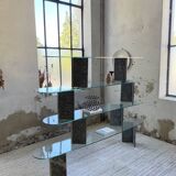 Roche Bobois stone and glass sculpture shelf 1970s