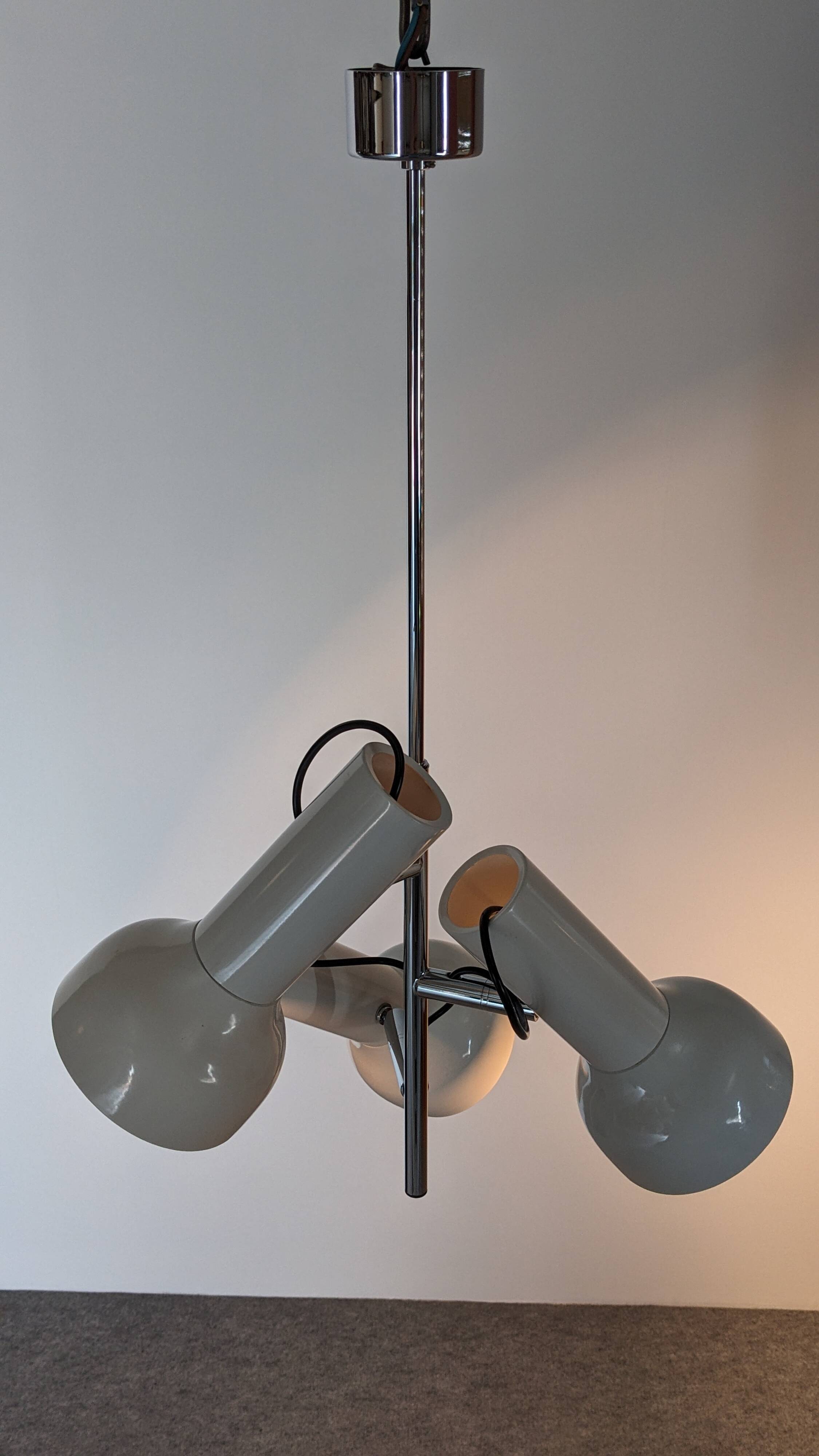 3-spot chandelier by Staff Leuchten, 1960s-70s