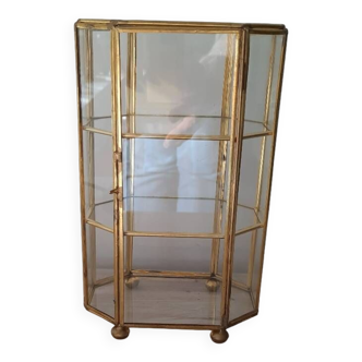 Glass and brass display case