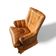 Sheep leather club chair 1970s with magazine holder