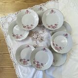 Service 9 assiettes dessert porcelaine ancienne Royal Tognana Italie