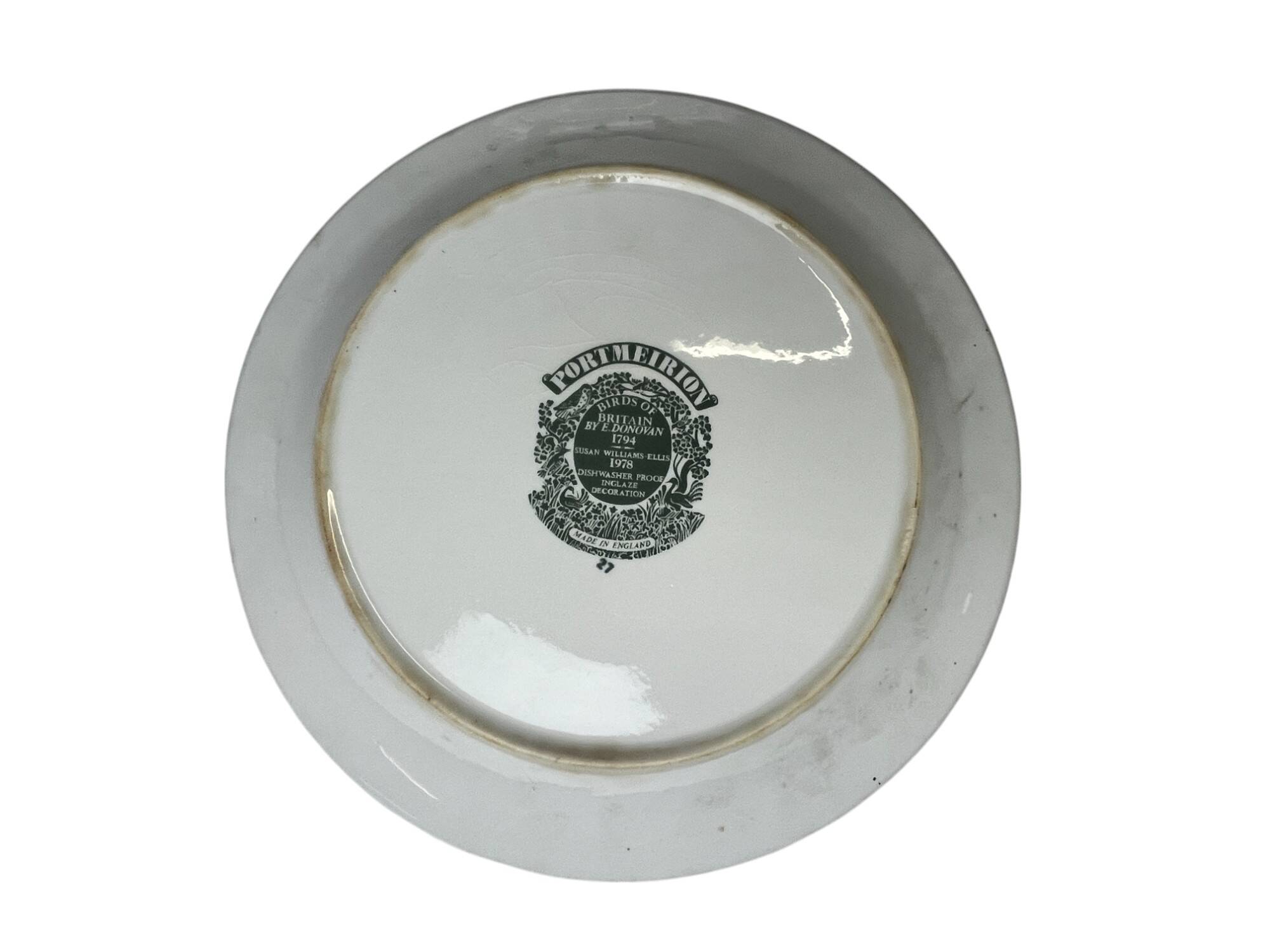 Portmeirion, English porcelain plate with owl decoration, 20th century